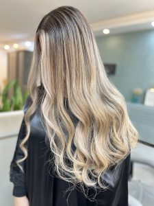نمونه کار بعد از رنگ و دکلره مو